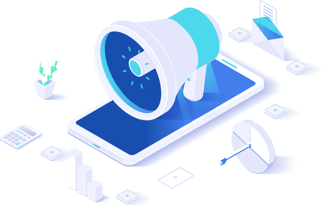 Megaphone to illustrate advertisement